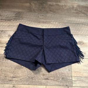 Lily Pulitzer Navy Jacquard Ellie Fringe Shorts - Size 0